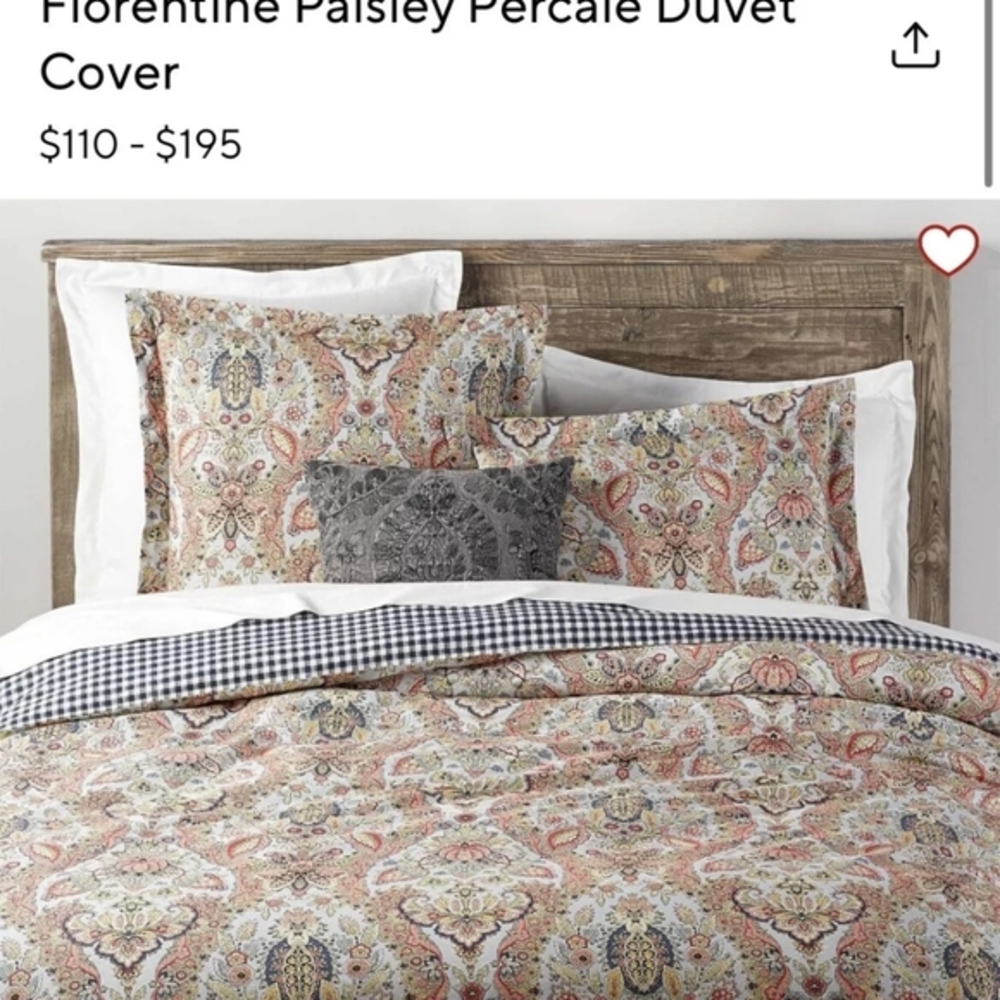 Pottery barn king duvet Florentine